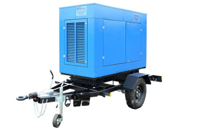 картинка дизельный генератор Азимут АД-50-Т400-1РПМ11 на шасси в капоте от магазина Генератор Центр